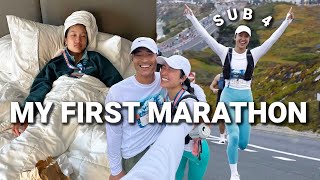 MY FIRST MARATHON Race Day Experience  Sub 4 Hour Marathon [upl. by Jola626]