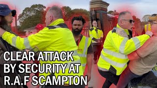 Security Attack CLEAR angle of Securitas Footsoldier attacking and assaulting Protesters scampton [upl. by Naujd]