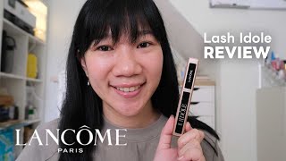 LANCÔME IDÔLE Lash Waterproof Mascara Review [upl. by Nelyk]