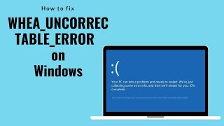 How To Fix wheauncorrectableerror quot Bsod in windows [upl. by Aniles]