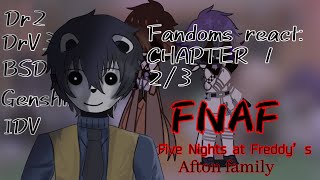 Fandoms React FNaF  Afton Family  Chapter 1 Part 23  FNaF BSD Dr2 DrV3 Genshin IDV [upl. by Broida530]