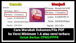 🔴Cara Merubah DokumenFile PDF ke Versi Minimum 16 Versi terbaru untuk berkas CPNSPPPK [upl. by Sikata236]