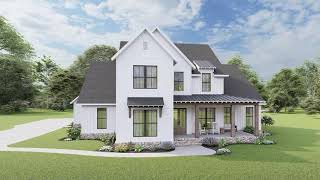 MODERN FARMHOUSE PLAN 04100262 WITH INTERIOR [upl. by Anwahsal]