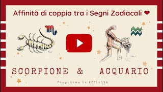 💕 Affinità di Coppia tra i Segni Zodiacali  ♏ Scorpione amp ♒ Acquario [upl. by Melgar]