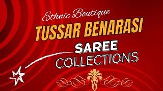 Tussar Benarasi Saree  WhatsApp booking number  070032 43793 [upl. by Nairadal]