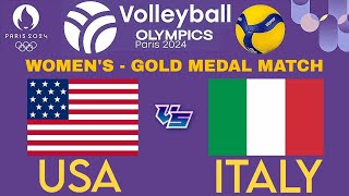 OLYMPIC WOMENS VOLLEYBALL LIVE │ USA vs ITALY │ FINALS │ Livescore [upl. by Masuh]