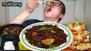 오랜만에 짜장면에 군만두 탕수육 먹방🤓👍Jajangmyeon mandu Tangsuyuk  REAL SOUND MUKBANG [upl. by Steiner100]