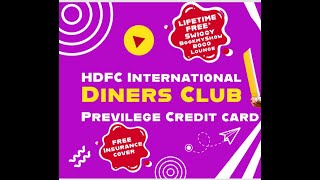 HDFC Diners club privilege credit card  Quick summary  links to benefits [upl. by Retsevlis]