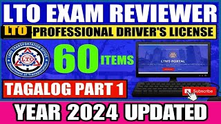 LTO EXAM REVIEWER 2024 FOR PROFESSIONAL DRIVERS LICENSETAGALOG VERSION UPDATED driverslicense [upl. by Burne]