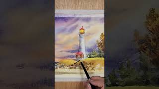 Watercolor Painting tutorial watercolorpaintingtutorial watercolor watercolourlandscape [upl. by Hamaso]