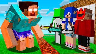 HEROBRINE MUTANTE GIGANTE vs a CASA MAIS SEGURA do MINECRAFT [upl. by Payson]