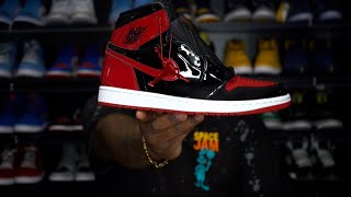 FIRST LOOK AIR JORDAN 1 BRED PATENT LEATHER THESE WILL HAVE SNEAKERHEADS GOING CRAZY [upl. by Leela]