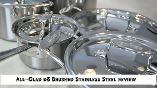 All Clad D5 Brushed Stainless Steel 10 Piece Cookware Set Review [upl. by Yarw]