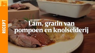 Lam gratin van pompoen en knolselderij [upl. by Sucramraj]