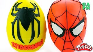 Gigante Huevos Sorpresa Play Doh de Hombre Araña  Aprender los Colores con Play Doh y Hombre Araña [upl. by Agarhs913]