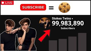 Stokes Twins to 100 Million Subscribers  Live Subscriber Count [upl. by Alyehc749]