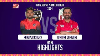 Comilla Victorians vs Fortune Barishal  Highlights  Final  Season 10  BPL 2024 [upl. by Yenahs]