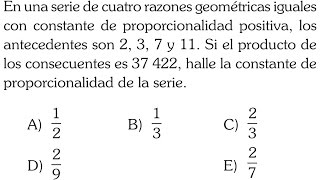 RAZONES Y PROPORCIONESPREGUNTA RESUELTA DEL EXAMEN DE ADMISION SAN MARCOS [upl. by Jillene]