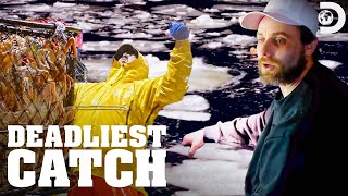 Huge Crab Haul Jake Gambles Pots in Freezing Waters  Deadliest Catch [upl. by Fanni292]