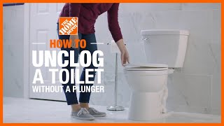 How to Unclog a Toilet Without a Plunger  Toilet Repair  The Home Depot [upl. by Olag802]