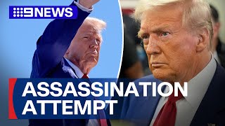 Donald Trump targeted in second assassination attempt while playing golf  9 News Australia [upl. by Manlove]