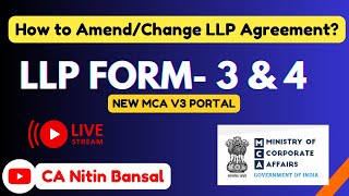 LLP form 3 and 4 filing  LLP form 3 filing  How to Change in LLP agreement  LLP form 3 amp 4 [upl. by Jos]