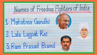 Swatantrata Senaniyon Ke Naam  10 Swatantrata Senaniyon Ke Naam  freedom fighters name in english [upl. by Ahsuat892]