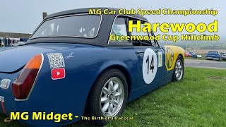 MG Midget  Harewood Greenwood Cup Hillclimb  MGCC Speed Championship  Birth of a Racecar [upl. by Gillmore]