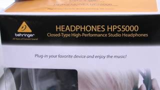 ReviewBehringer HPS5000 ClosedType HighPerformance Studio Headphones [upl. by Ydorb]