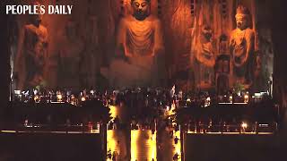 Chinas over 1500yearold Longmen Grottoes exude a mystic charm when night falls [upl. by Nylirad]