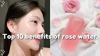 Top 10 benefits of rose water [upl. by Brnaby]