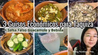 ✅3 Guisados Rápidos y Económicos para Taquiza  Salsa Tipo Guacamole Y Bebida Fácil fyp viral [upl. by Wina41]