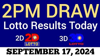 Lotto Result Today 2pm Draw September 17 2024 Swertres Ez2 PCSO Live Result [upl. by Rednav]