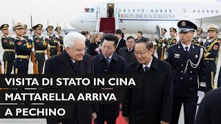 Arrivo del Presidente Mattarella all’aeroporto di Pechino [upl. by Christabelle]