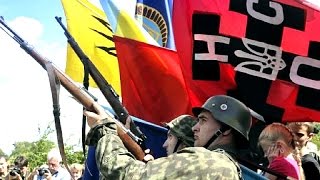 Ukraińcy uczcili pamięć NAZISTÓW z SS Galizien [upl. by Nitsirc]