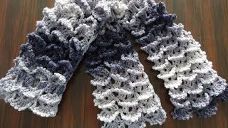 Picot Shell Stitch Scarf Crochet Tutorial  Left Handed Crochet Tutorial [upl. by Artemus]