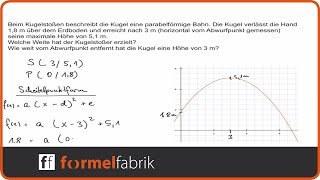 Quadratische Funktionen Textaufgabe Kugelstoßen [upl. by Rochella]