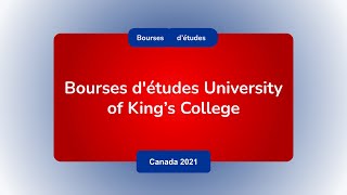 Bourses détudes University of King’s College Canada 20212022 Entierement financé [upl. by Wirth]