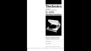 TECHNICS SL3200 TURNTABLE TOCA DISCOS INSTRUCTION USER OWNER USUÁRIO MANUAL 4K [upl. by Lela]