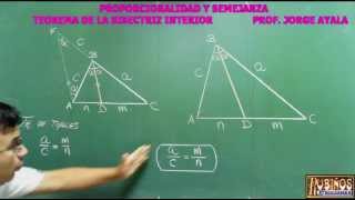 EL TEOREMA DE LA BISECTRIZ INTERIOR EN PROPORCIONALIDAD  DEMOSTRACION [upl. by Hcab504]