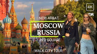 🔥 How live in Russia 2023 Moscow City Walk Tour New Arbat to Red Square 4K HDR [upl. by Lingwood]