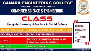 VTU ACA 17CS72 ACA Software for parallel programming Instruction Level Parallelism M5 L4 [upl. by Adaynek505]