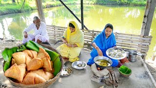 আজ আমি আর বোন আলু ফুলকপি দিয়ে গরম গরম খাস্তা সিঙ্গারা বানালাম খেয়ে সবাই খুশি  samosa recipe [upl. by Dnalor]