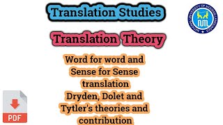 word for word translation  Sense for sense translation  types and methods of Translation [upl. by Dedra389]