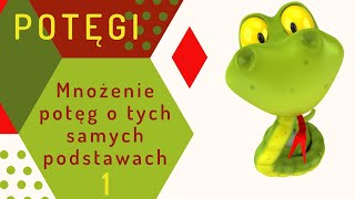 1 Mnożenie potęg o tych samych podstawach i wykładnikach naturalnych Potęgi wzory [upl. by Atiragram]