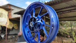 Bike Alloy Wheel Repainting Mag wheel colour change [upl. by Adnalahs]