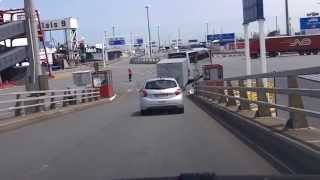 Calais Ferry Port  from ferry to motorway [upl. by Colman]