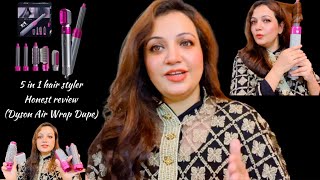 OMG Purple 5 in 1 hair styler Honest review  Dyson Air Wrap Dupe  straighten  blowdry  Curlers [upl. by Happ]