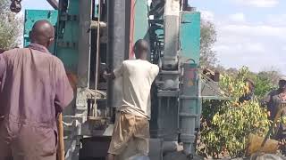 BOREHOLE DRILLING AND CASING  KWA KATHOKA WOTE IN KENYA [upl. by Lauree]