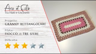 Tutorial mattonella granny rettangolare ad uncinetto [upl. by Clute]